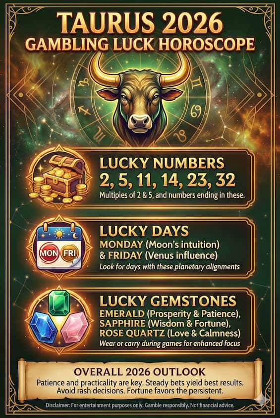 Taurus gambling luck horoscope 2026