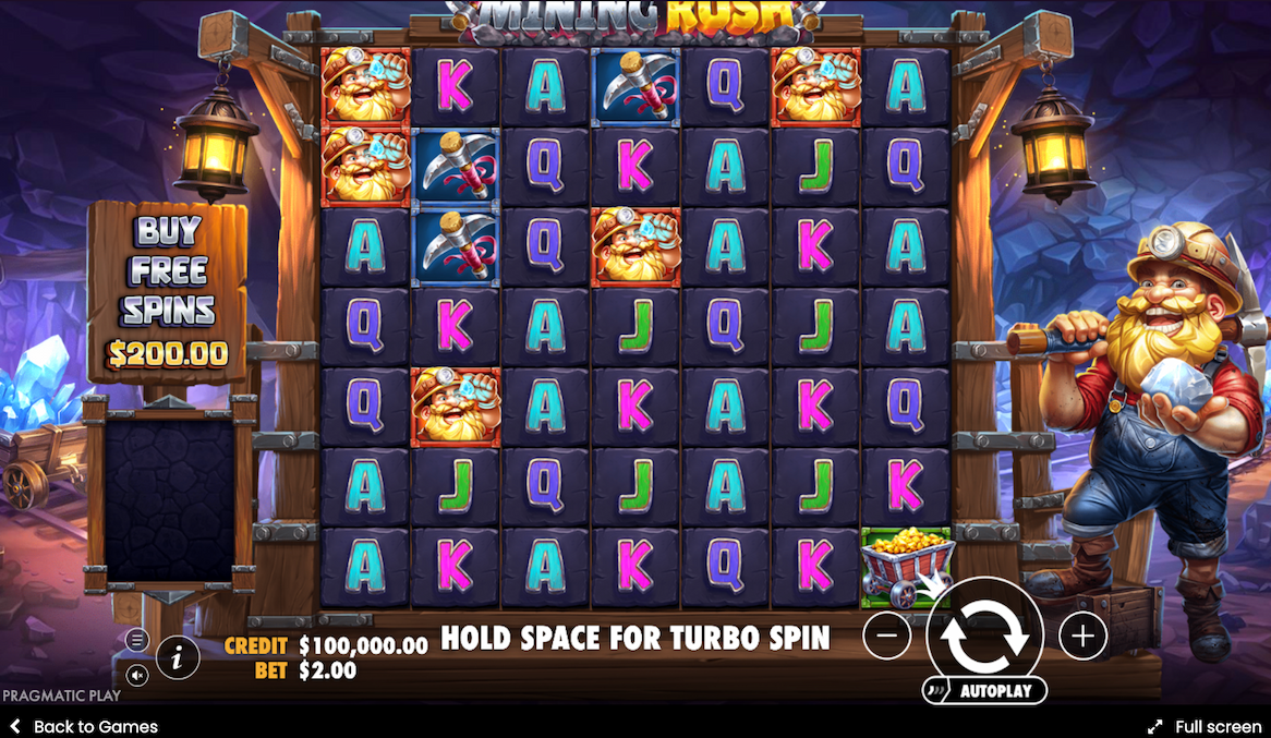 Mining Rush slot game screenshot