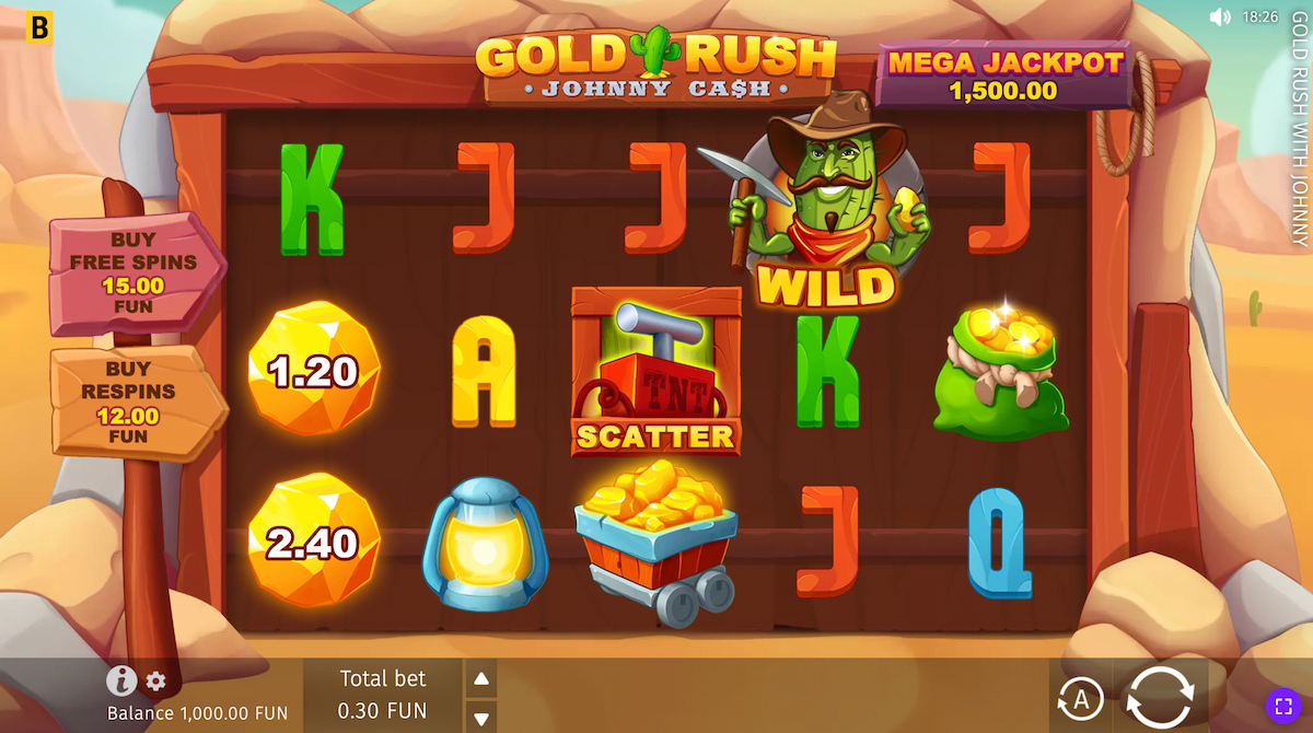 Gold Rush Johnny Cash slot game